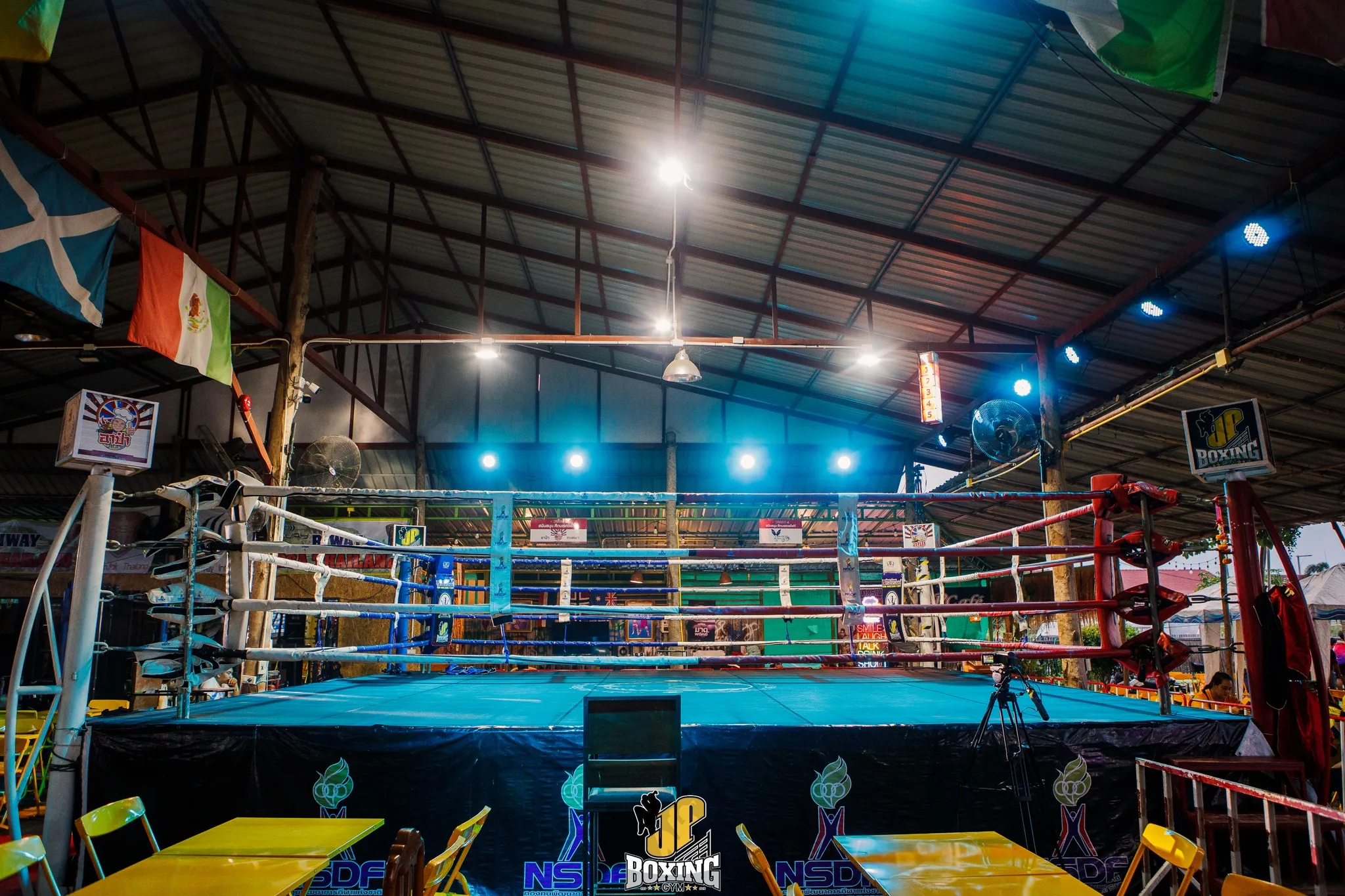 Muay Thai boxing ring at JP Boxing Gym Phitsanulok