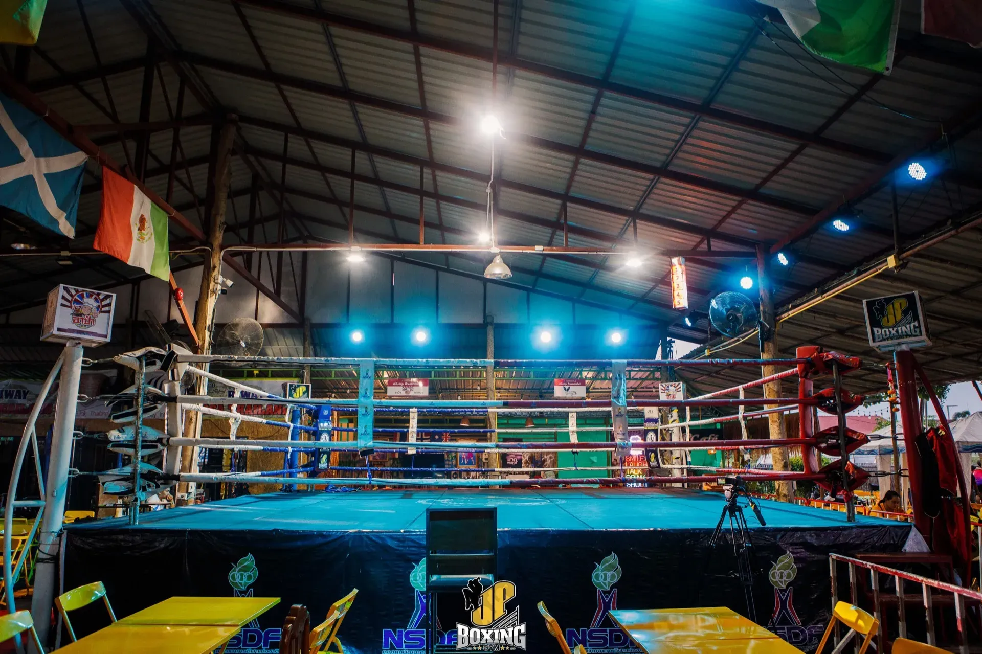 Muay Thai boxing ring at JP Boxing Gym Phitsanulok