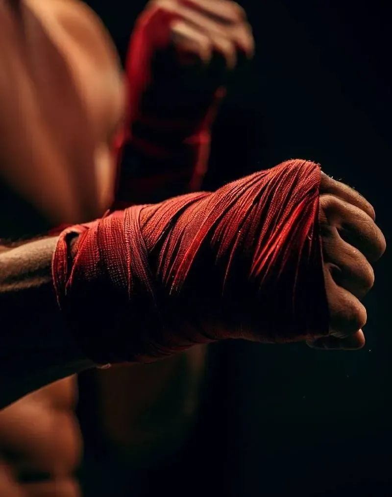 Hand wrapping for Muay Thai training