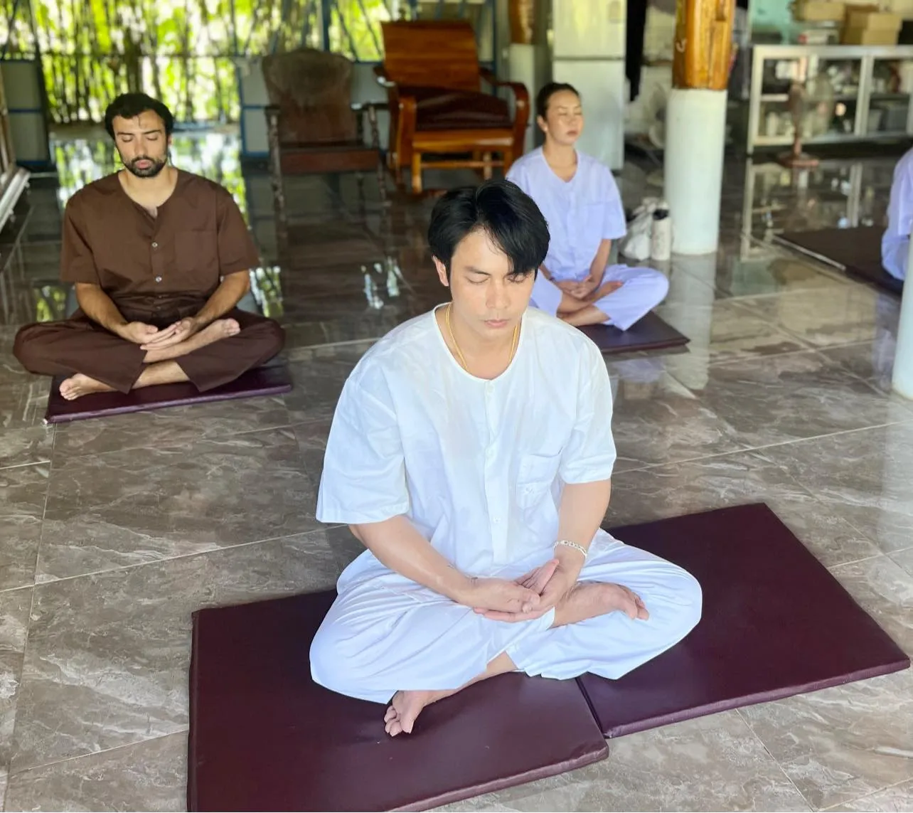 Group meditation session at JP Boxing Gym