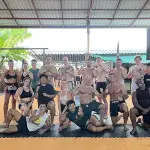 Muay Thai training camp group posing
