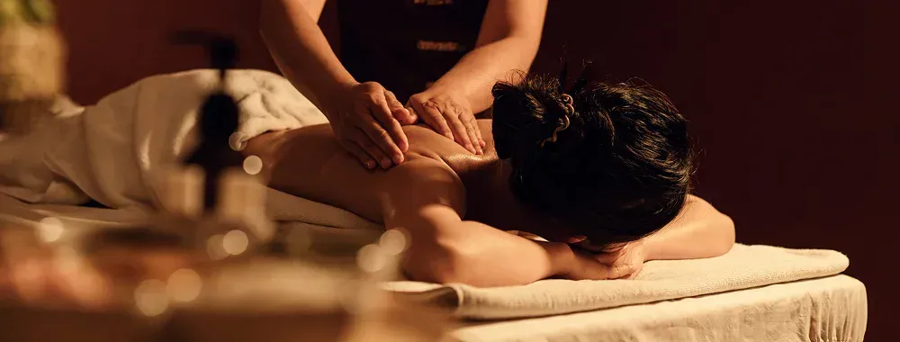 Traditional Thai massage stretching session