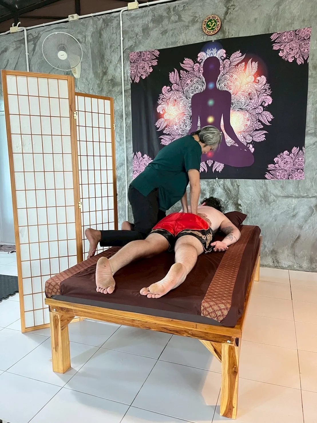 Thai massage treatment room environment at JP Boxing Gym