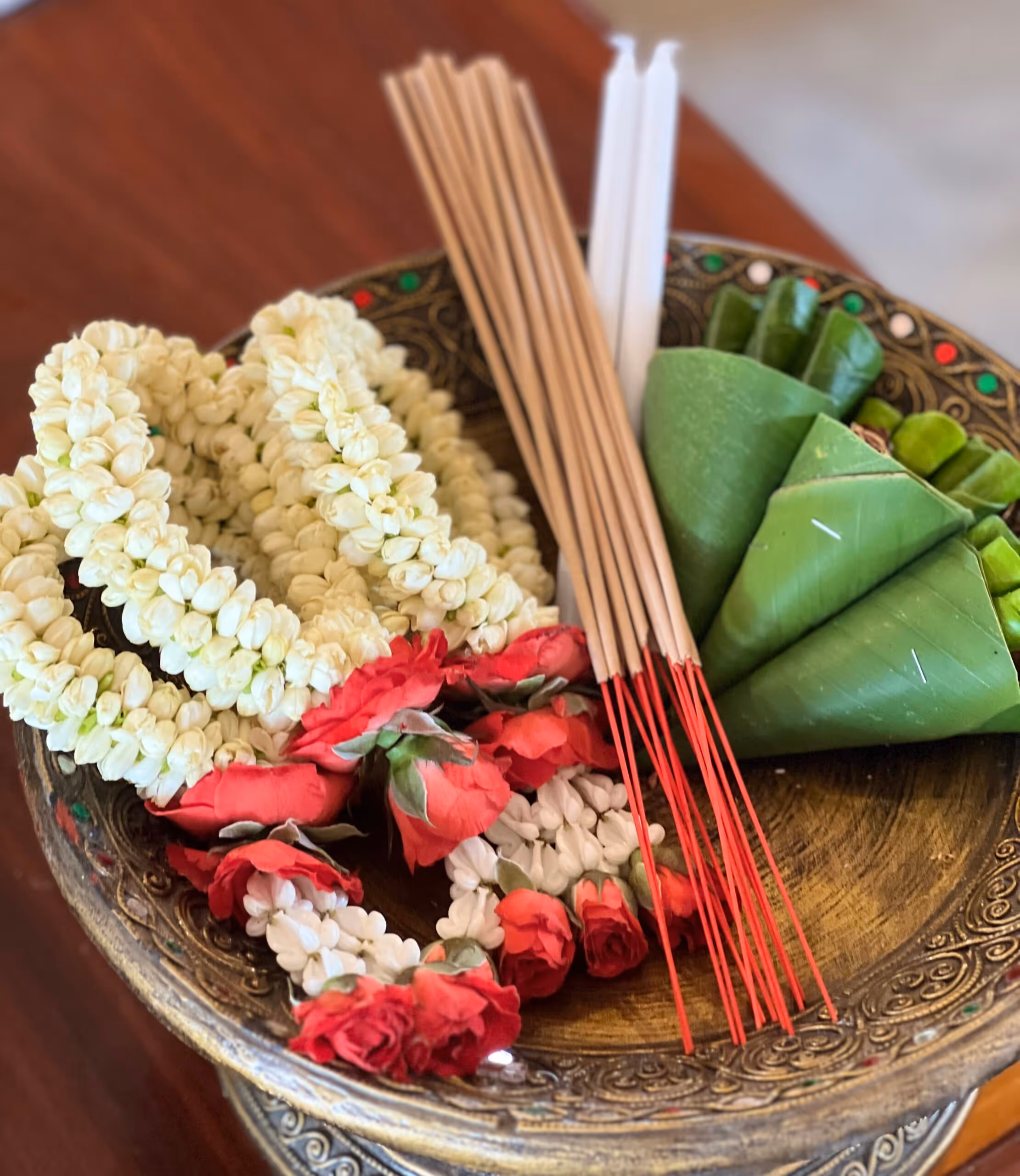 Sak Yant offerings and flowers