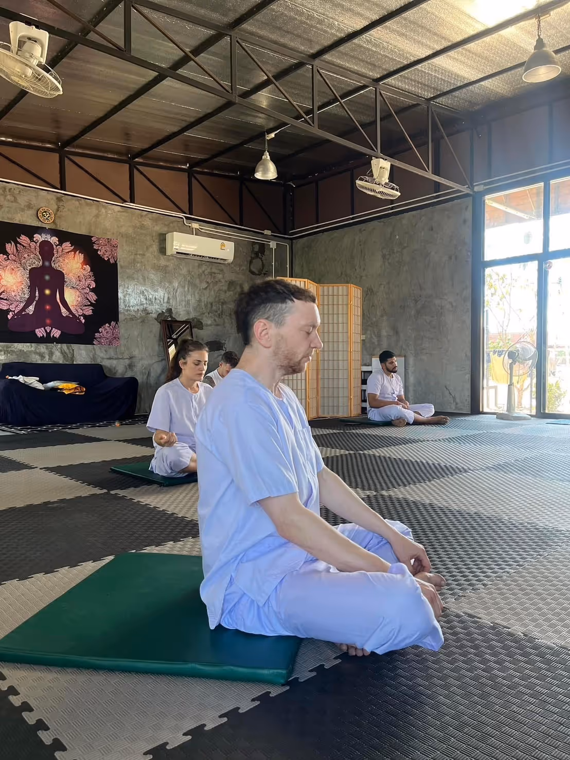 Yoga studio interior setting