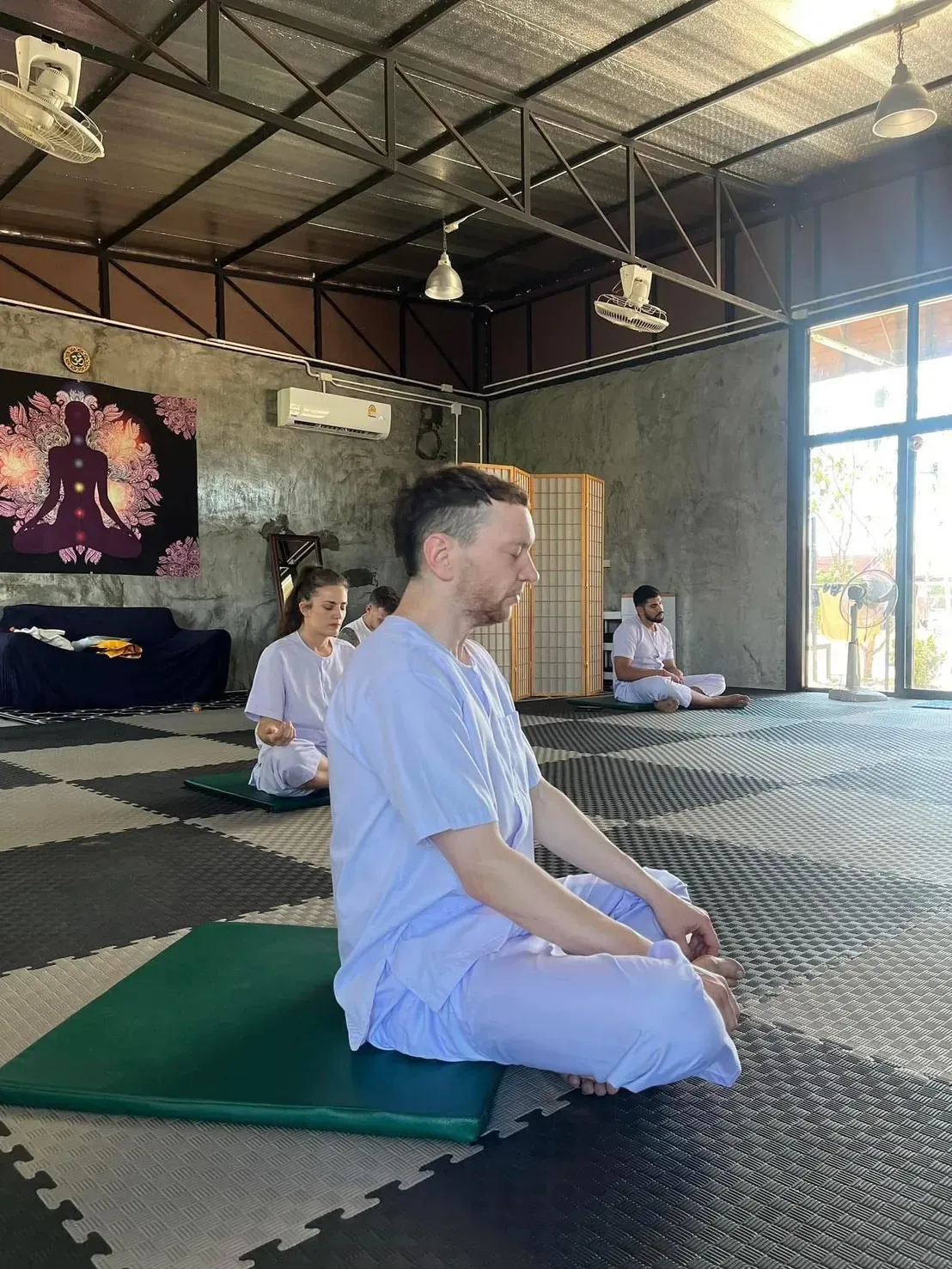 Yoga studio interior setting